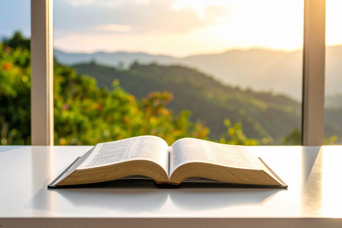 Open bible in morning light representing God's peace for sleepless nights and anxious thoughts